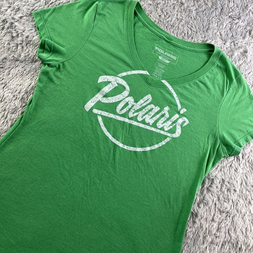 Polaris Shirt Womens Small Green White Adventure Outdoors Off Road Play Hiking